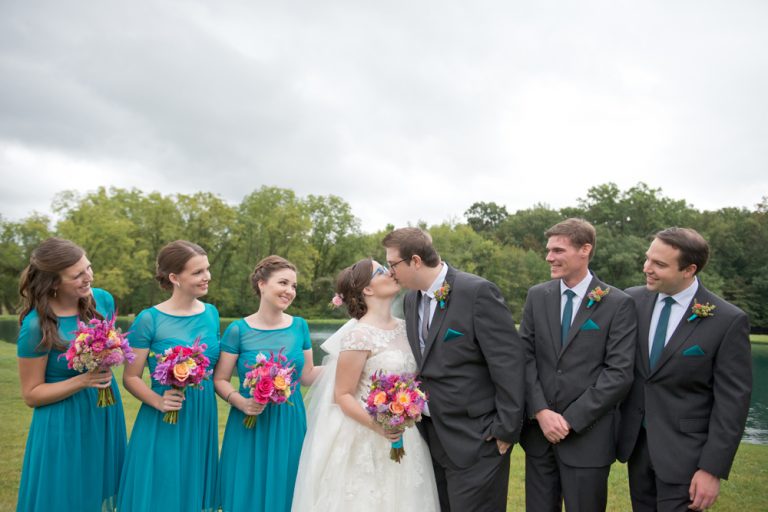 Beautiful Teal, Coral & Gold Barn Wedding :: Rain or Shine (or both!) | Kristin & Tim are married!