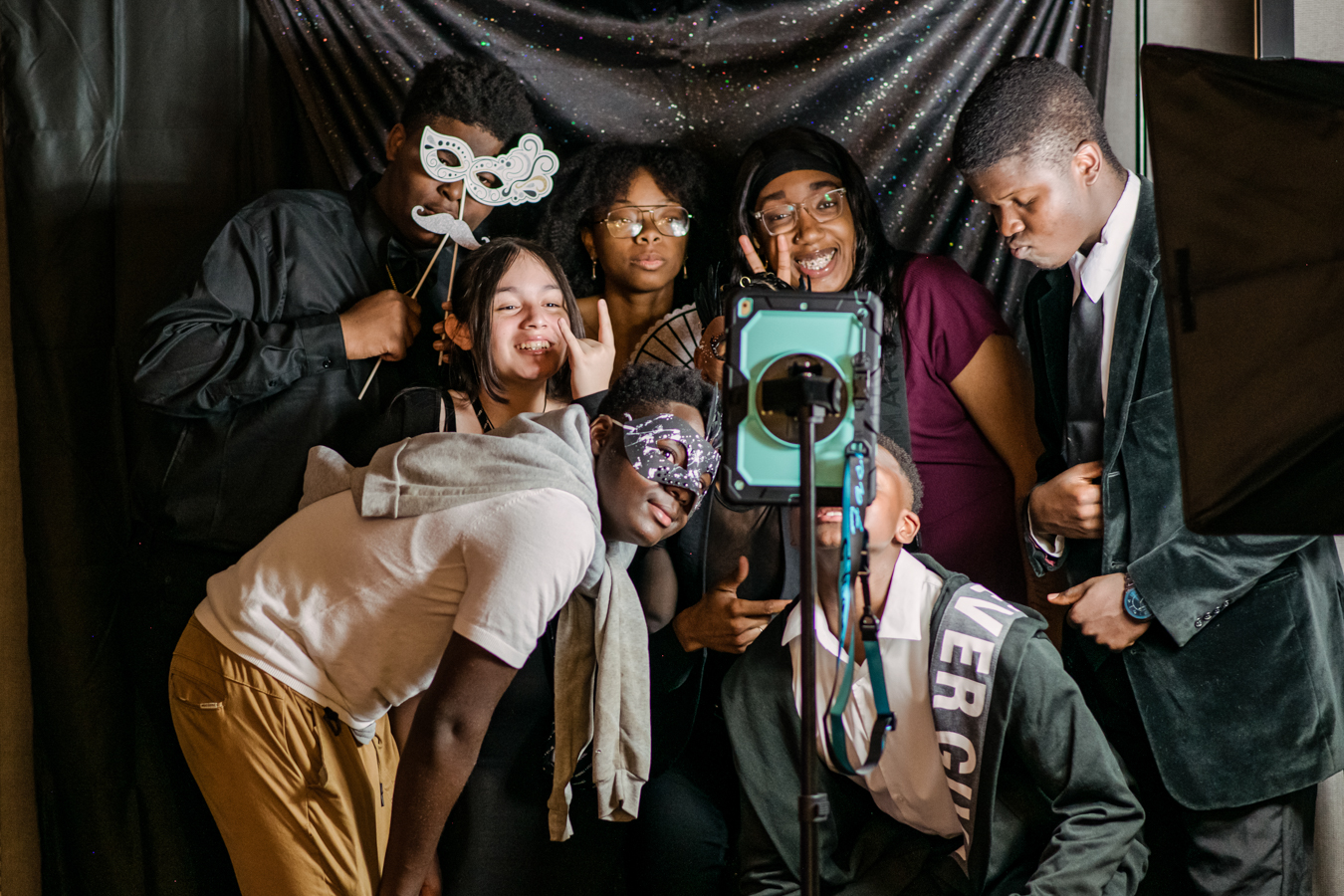 SFNC Interns pose for photo in photobooth