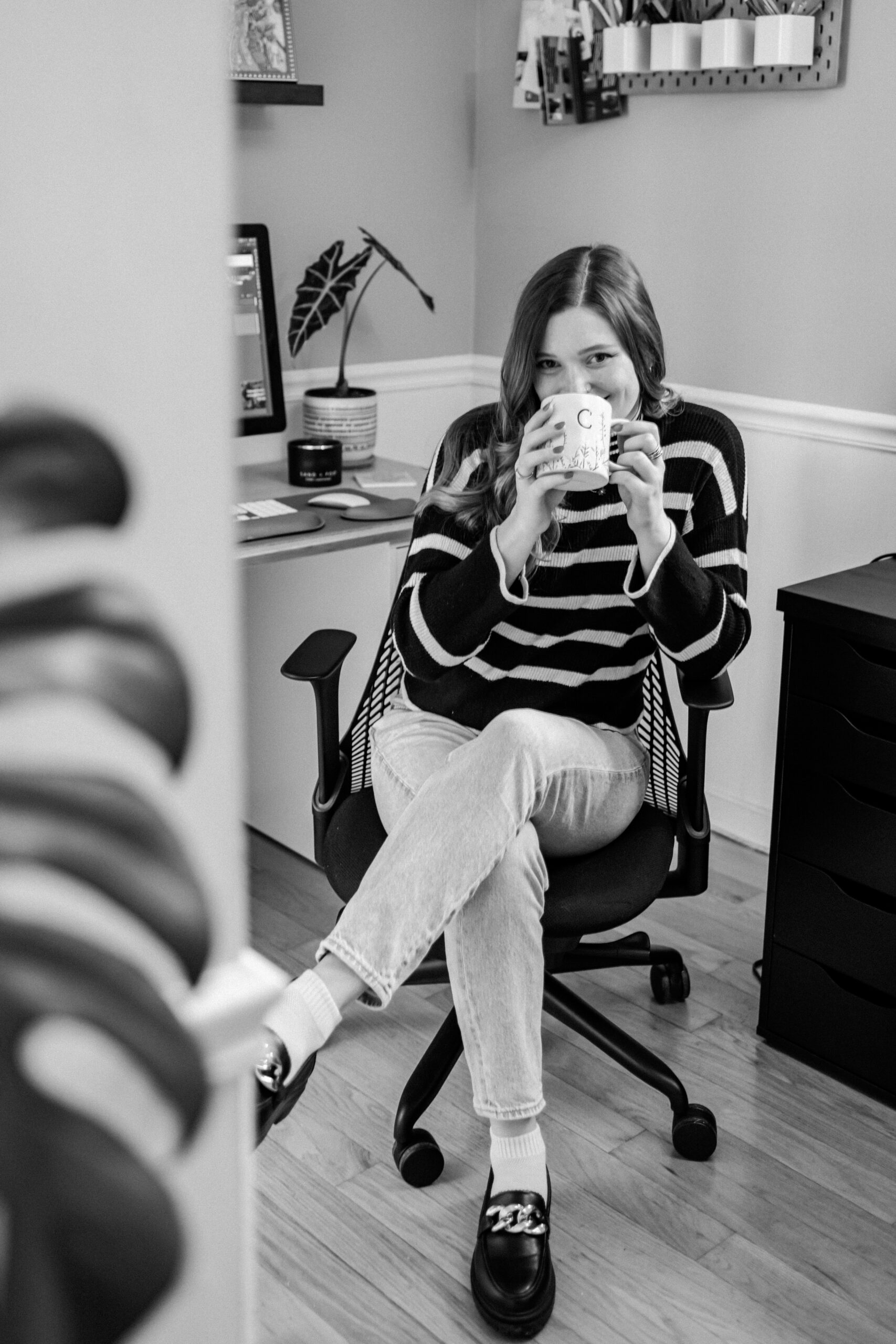 Portrait of Claire Bryant with a mug