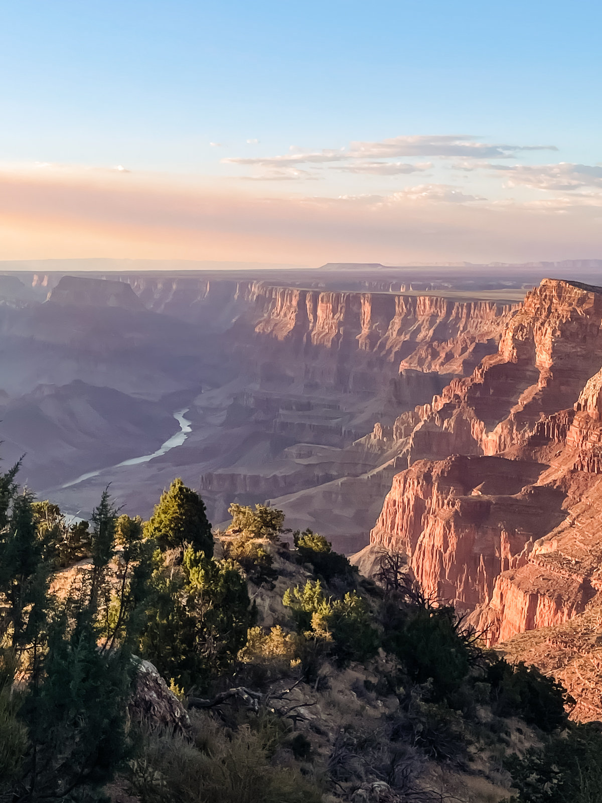 view of grand canyon at sunset