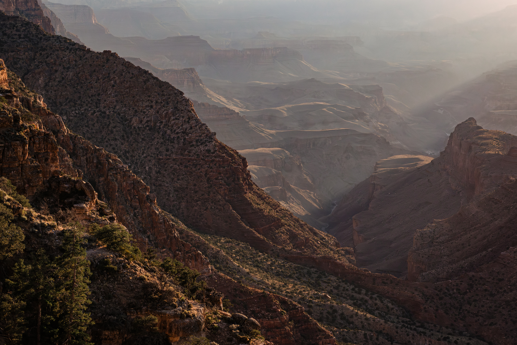 view of grand canyon at dusk
