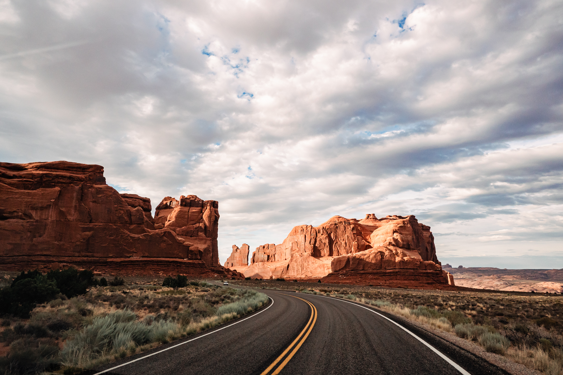 road into Arches National Park