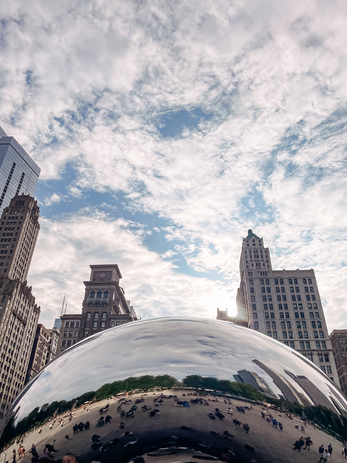 the bean sculpture in the day