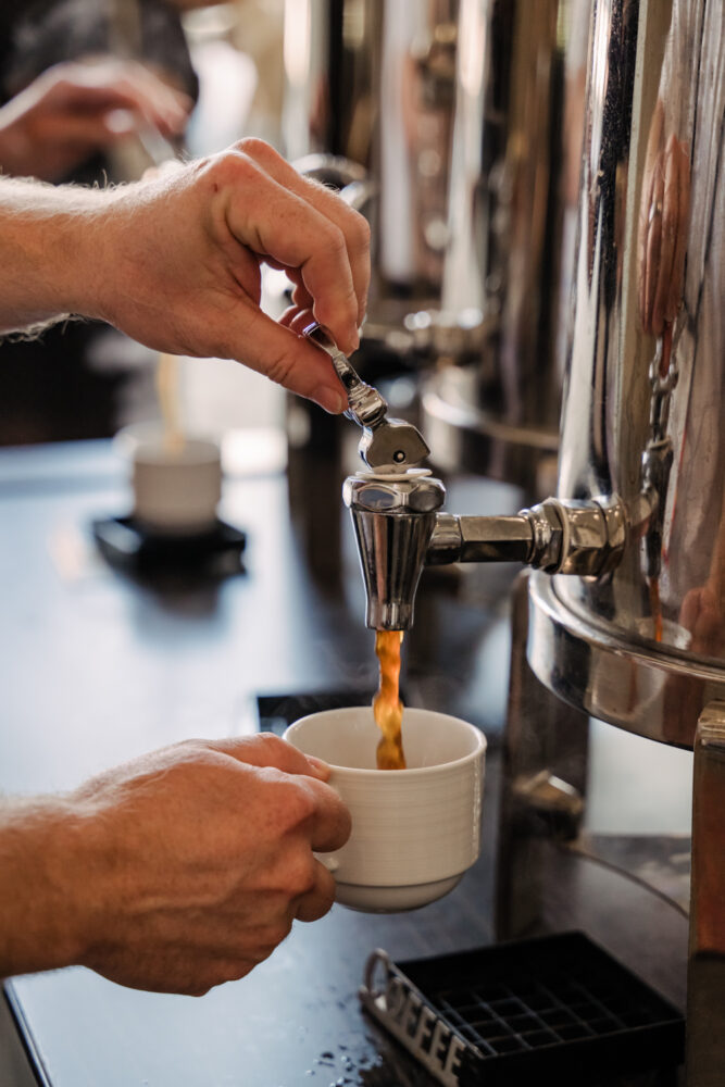 close up of coffee from a carafe